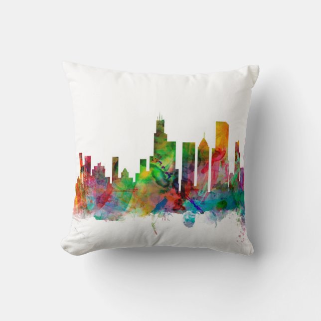Coussin Horizon de Chicago l'Illinois (Recto)