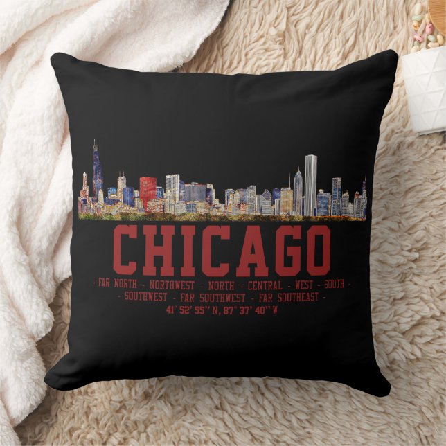 Coussin Horizon de Chicago.  Noms de zones et coordonnées (Couverture)