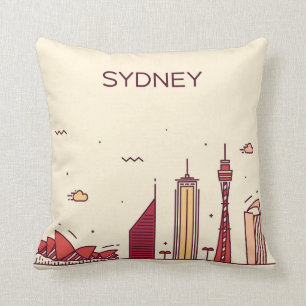 Coussin Horizon de griffonnage de Sydney, Australie  