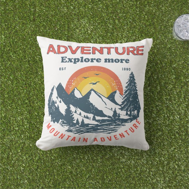 Coussin Horizon de l'Aventure : Expédition Rétro de la Mon (Herbe)