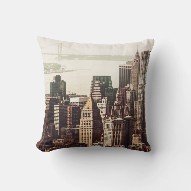 Coussin Horizon de Lower Manhattan - vue de Midtown (Recto)