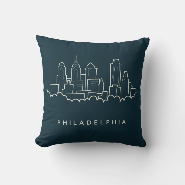 Coussin Horizon de Philadelphie Pennsylvanie (Recto)
