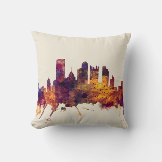 Coussin Horizon de Pittsburgh Pennsylvanie (Recto)
