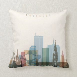 Coussin Horizon de ville de Bruxelles, Belgique