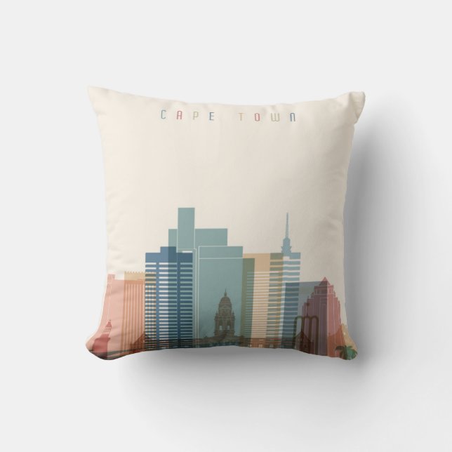 Coussin Horizon de ville de Cape Town, Afrique | (Recto)