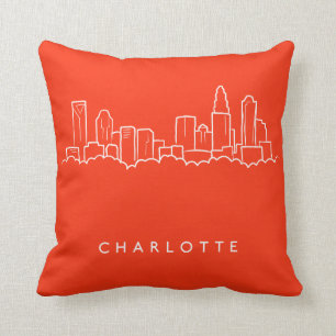 Coussin Horizon de ville de Charlotte, la Caroline du Nord