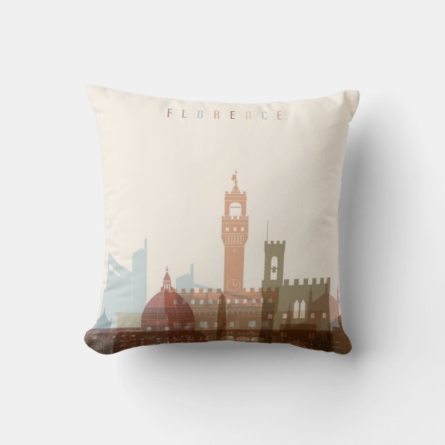 Coussin Horizon de ville de Florence, Italie | (Recto)