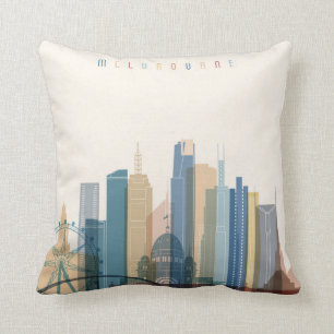 Coussin Horizon de ville de Melbourne, Australie  