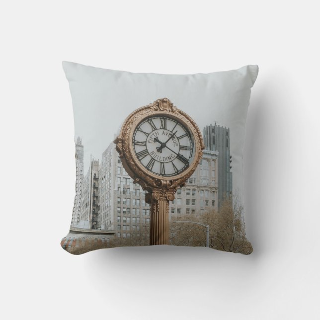 Coussin Horloge de rue Tiffany à New York (Recto)