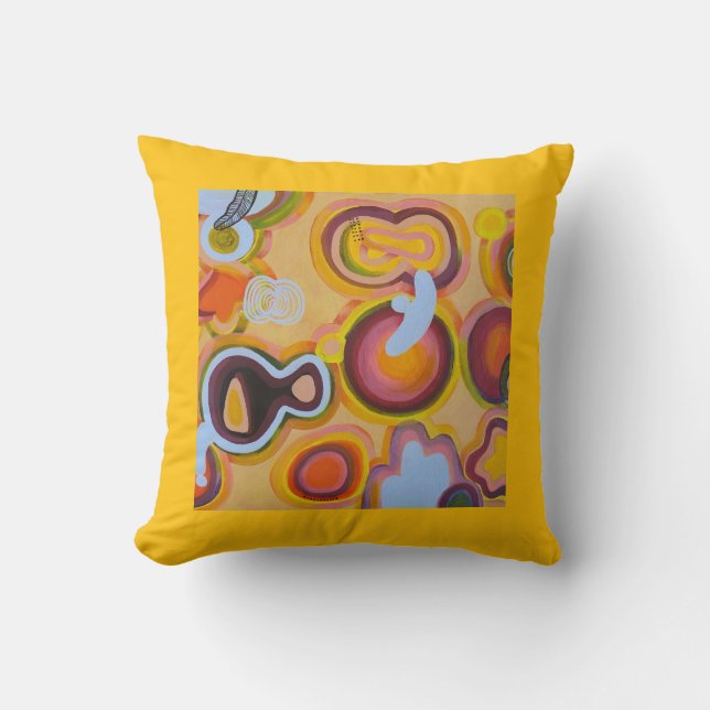 Coussin horloge jaune (Recto)