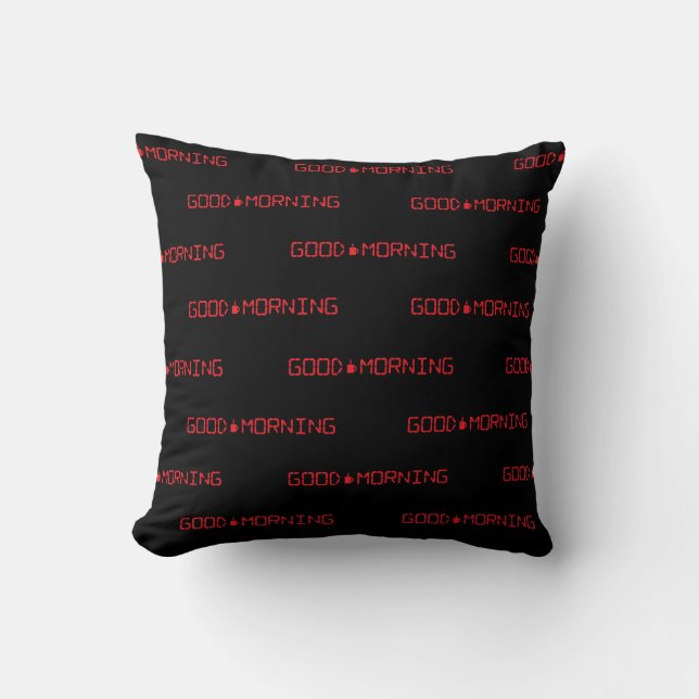 Coussin Horloge numérique Bonne Matin Café Mug Early Birde (Recto)