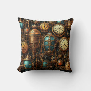 Coussin Horloges à vapeur Lancer l'oreiller
