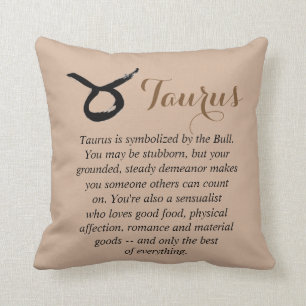 Coussin Horoscope de zodiaque de Taureau