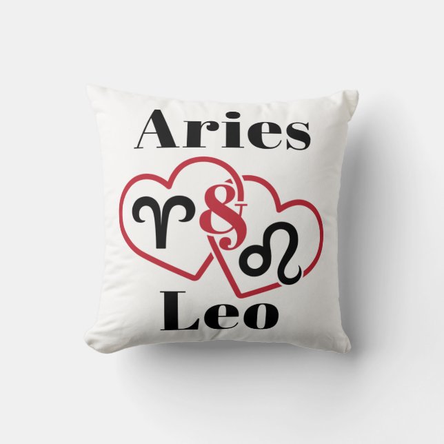 Coussin Horoscope zodiaque de Aries et Leo Couples (Recto)