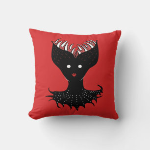 Coussin Horreur Demon Girl Black Red Déplaisant