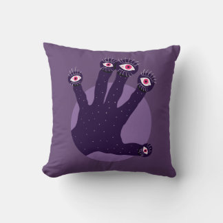 Coussin Horreur Goth Purple Main Déplaisante Mains bizarre