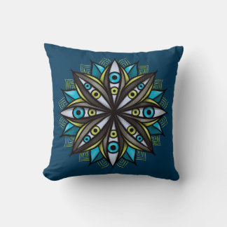Coussin Horreur Yeux Fleur Mandala Goth Déplaisant