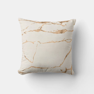 Coussin Hors blanc Marbre moderne Or Gemstone