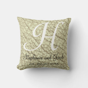 Coussin Hors Crème Blanche Faux Cuir Mariage Personnalisé