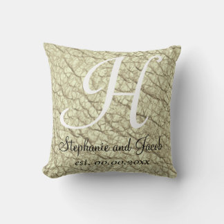 Coussin Hors Crème Blanche Faux Cuir Mariage Personnalisé