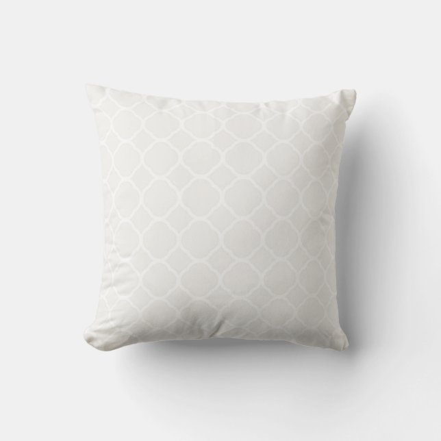 Coussin Hors ton neutre Motif Quatrefoil blanc (Recto)