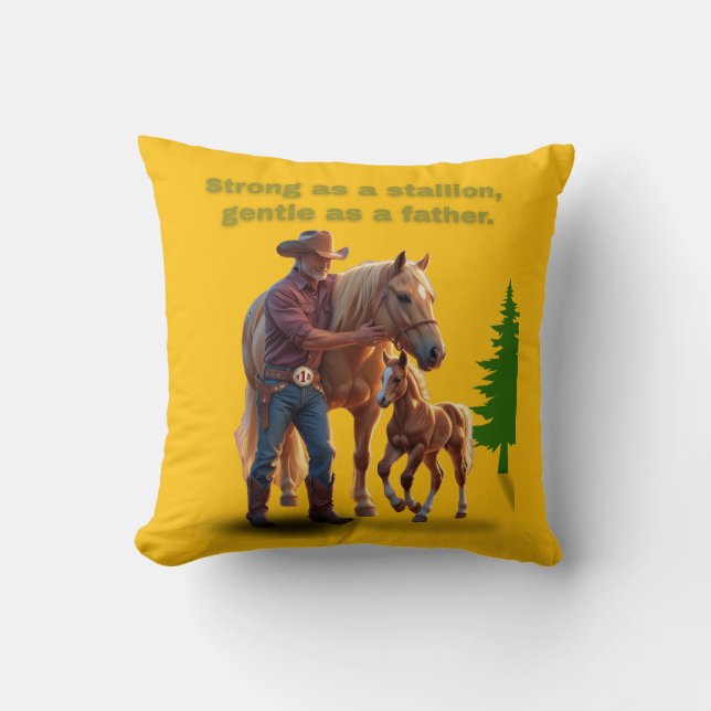 Coussin Horse Dad Pride - Fête des pères Édition équestre (Recto)