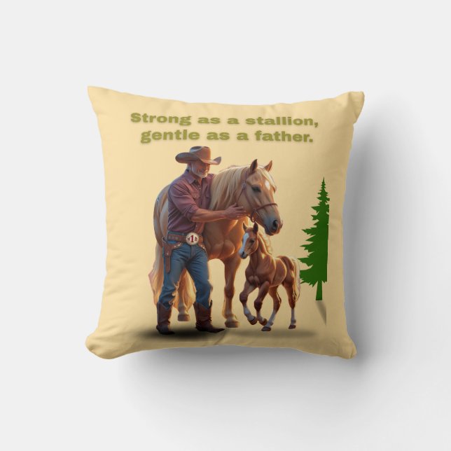 Coussin Horse Dad Pride - Fête des pères Édition équestre (Recto)