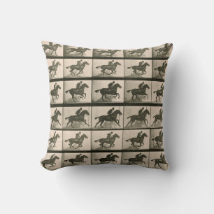 Coussin Horse Motion Photographie Vintage