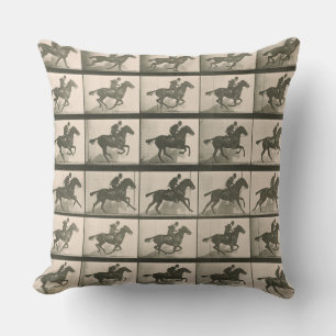 Coussin Horse Motion Photographie Vintage