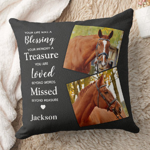 Coussin Horse Pet Memorial Horse Photo Collage