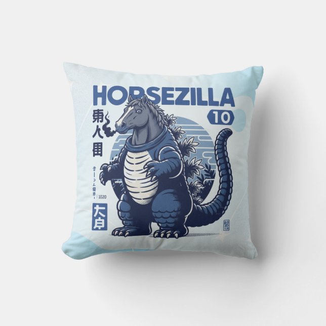 Coussin Horsezilla Shirt | Giant Monster Horse Art | Epic  (Recto)