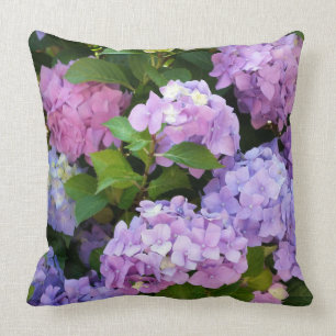 Coussin hortensia coloré