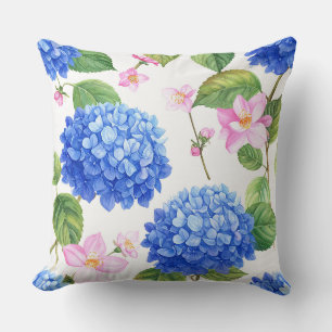 Coussin Hortensias bleus