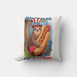 Coussin Hot Dog de Paresseux BBQ 4 Juillet
