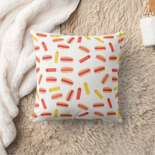 Coussin Hot Dog Fast Food Motif barbecue