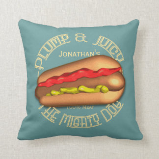 Coussin Hot dog puissant de chien personnalisé