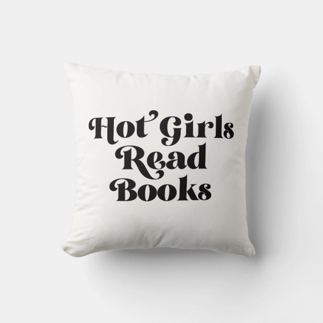 Coussin Hot Girls Lire des livres (Recto)