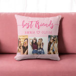 Coussin Hot Pink Best Friends 3 Photo Collage Keepsaké<br><div class="desc">Célébrez l'amitié avec Hot Pink Best Friends 3 Photo Collage Keepsaké Jetez l'oreiller. Personnalisé avec un design rose vif, il dispose d'un collage magnifiquement arrangé de trois photos chères capturant des moments spéciaux avec vos meilleurs amis. Réalisée à partir de matériaux de qualité, cette coussin ajoute une touche design et...</div>