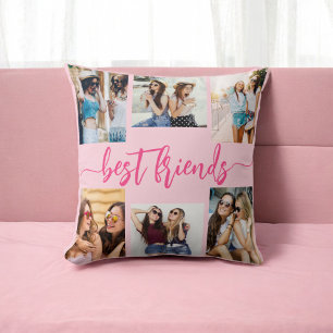 Coussin Hot Pink Best Friends 6 Photo Collage Keepsaké