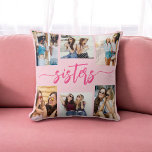Coussin Hot Pink Sisters 6 Photo Collage Keepsaké cadeau<br><div class="desc">Capturez le lien de la soeurs avec les Soeurs Hot Pink 6 Photo Collage Keepsaké Jeu de cadeaux Oreiller. Ce coussin personnalisé présente un design rose vif et un collage joliment arrangé de six photos chères, célébrant des moments inoubliables entre soeurs. Conçu avec des matériaux de qualité, il ajoute une...</div>