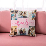 Coussin Hot rose Amis de l'amitié 6 Photo Collage cadeau<br><div class="desc">Capturez l'essence de l'amitié avec Hot Pink Friendship Friends 6 Photo Collage Gift Throw Pillow. Ce coussin personnalisé présente un design rose vif et un collage joliment arrangé de six photos chères, célébrant des moments inoubliables avec vos amis les plus proches. Conçu avec des matériaux de qualité, il ajoute une...</div>