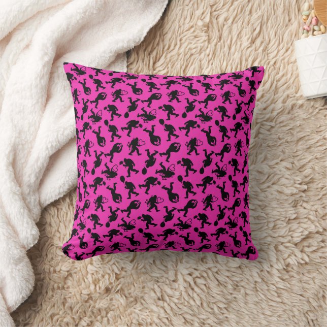 Coussin Hot rose et noir Bigfoot Love (Couverture)
