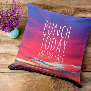 Coussin Hot rose Sunset Photo Punch Aujourd'hui dans le vi
