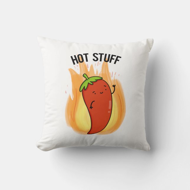 Coussin Hot Stups Funny Red Hot Chili Pepper Pun (Recto)