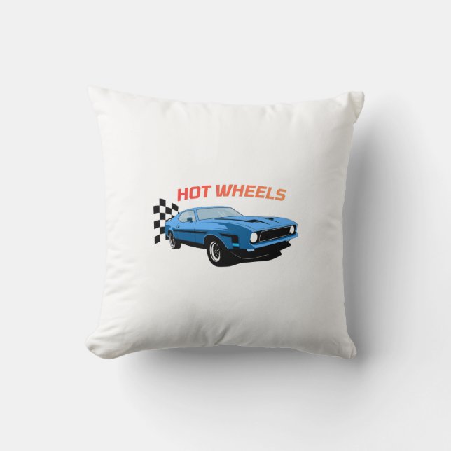 Coussin Hot Wheels – Vitesse, Style et Puissance (Recto)