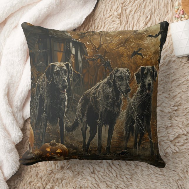 Coussin Hound Afghan Halloween nuit chien délice (Couverture)