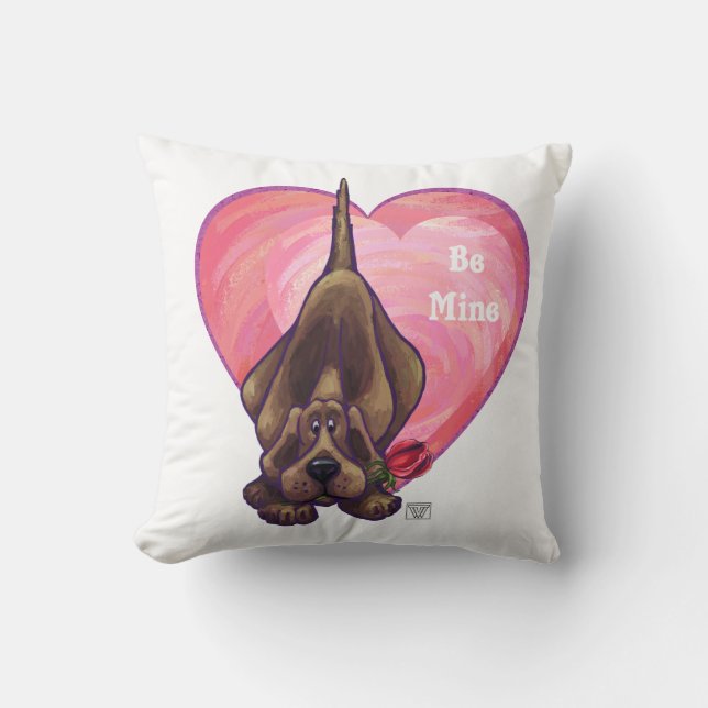 Coussin Hound Dog Valentine's Day (Recto)