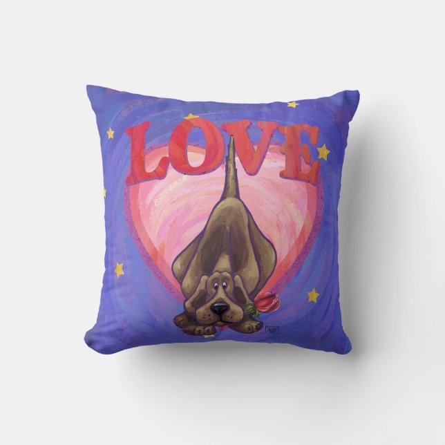 Coussin Hound Dog Valentine's Day (Recto)