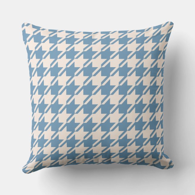 Coussin Houndstooth 2Way Blue+Cream Big Motif (Verso)