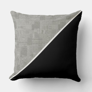 Coussin Houndstooth géométrique moderne Motif noir blanc